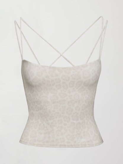 Carbon38 Strappy Tank in Melt - Snow Leopard