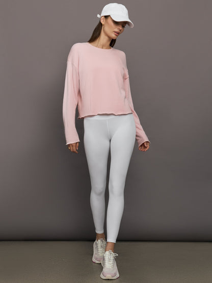 Carbon38 High Rise Legging in Ribbed Melt - White