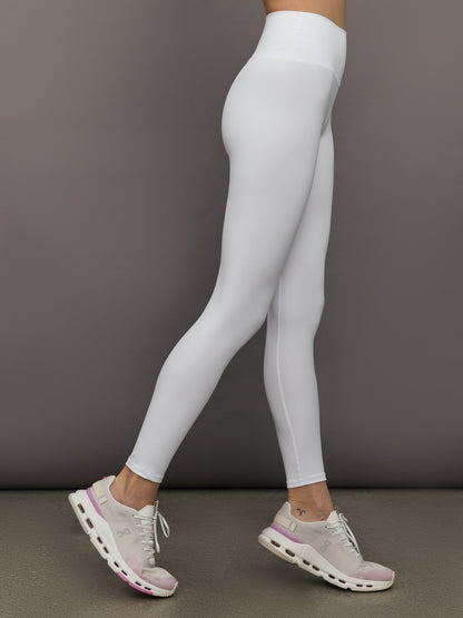 Carbon38 High Rise Legging in Ribbed Melt - White