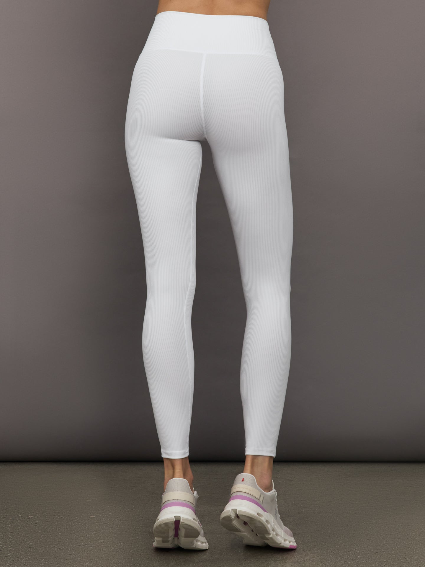Carbon38 High Rise Legging in Ribbed Melt - White