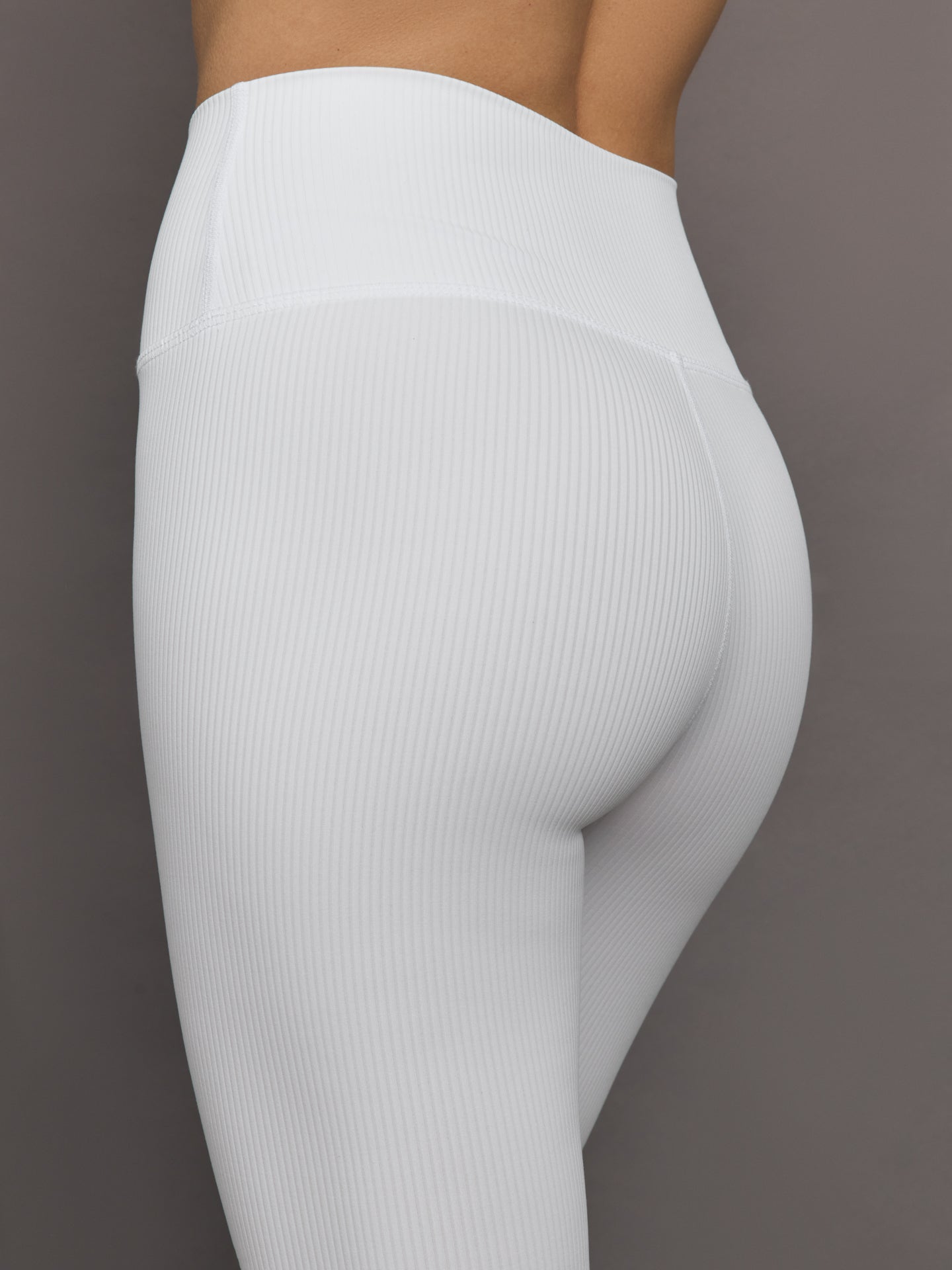 Carbon38 High Rise Legging in Ribbed Melt - White