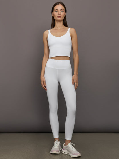 Carbon38 V-Neck Tank in Ribbed Melt - White
