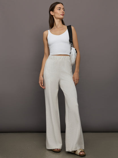 Carbon38 V-Neck Tank in Ribbed Melt - White