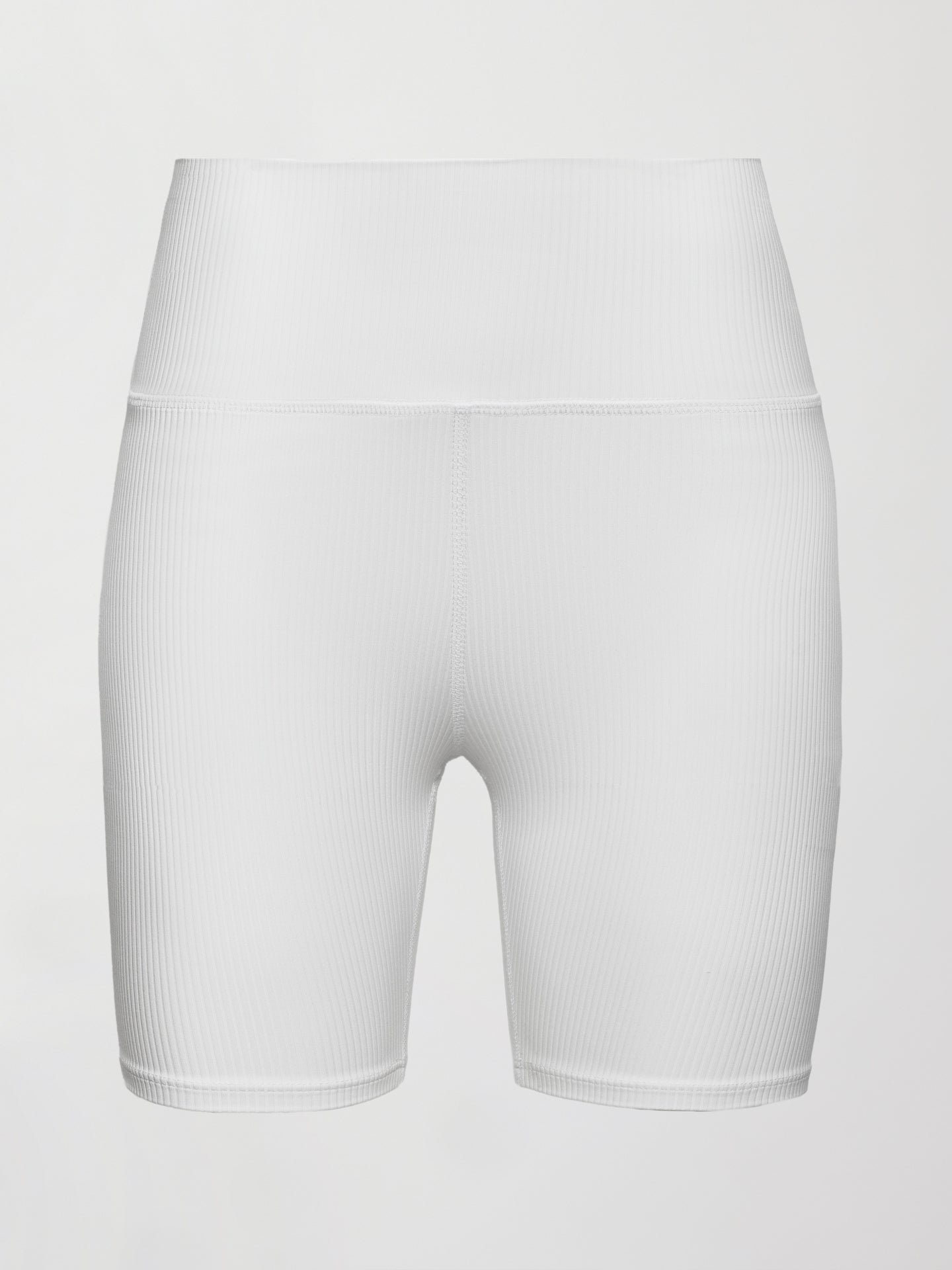 Carbon38 Biker Short in Ribbed Melt - White