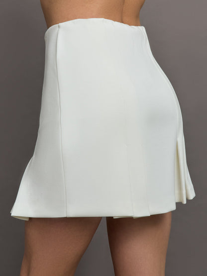 Carbon38 Tennis Skirt in Scuba - White