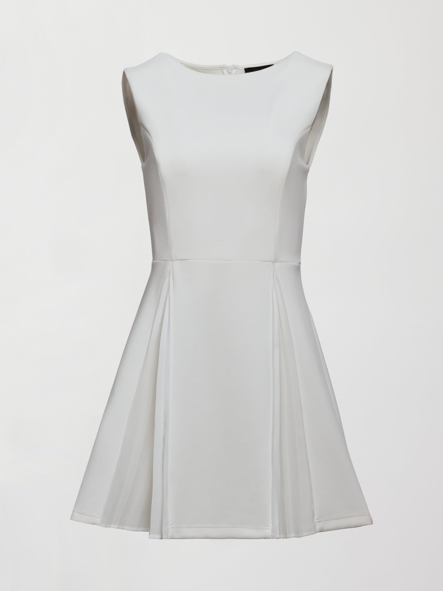 Carbon38 Split Pleat Tennis Dress in Scuba - White