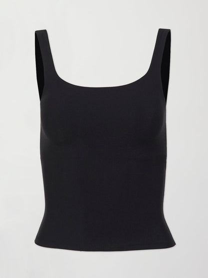 Carbon38 Wide Scoop Bra Tank in Melt - Black