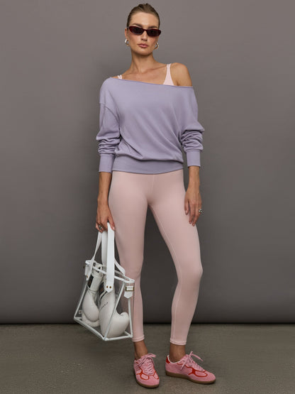 Carbon38 V-Neck Tank in Ribbed Melt - Lotus