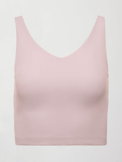Carbon38 V-Neck Tank in Ribbed Melt - Lotus