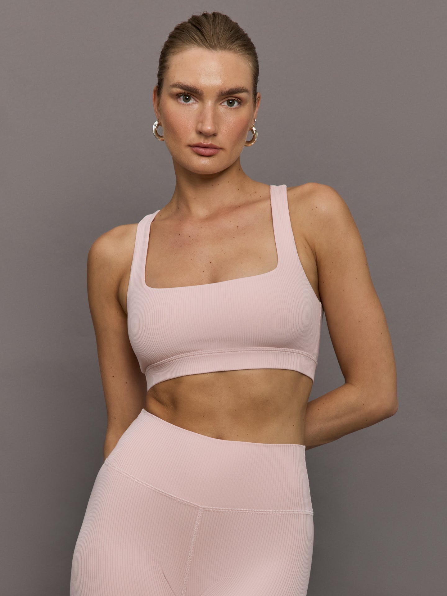 Carbon38 Racerback Bra in Ribbed Melt - Lotus