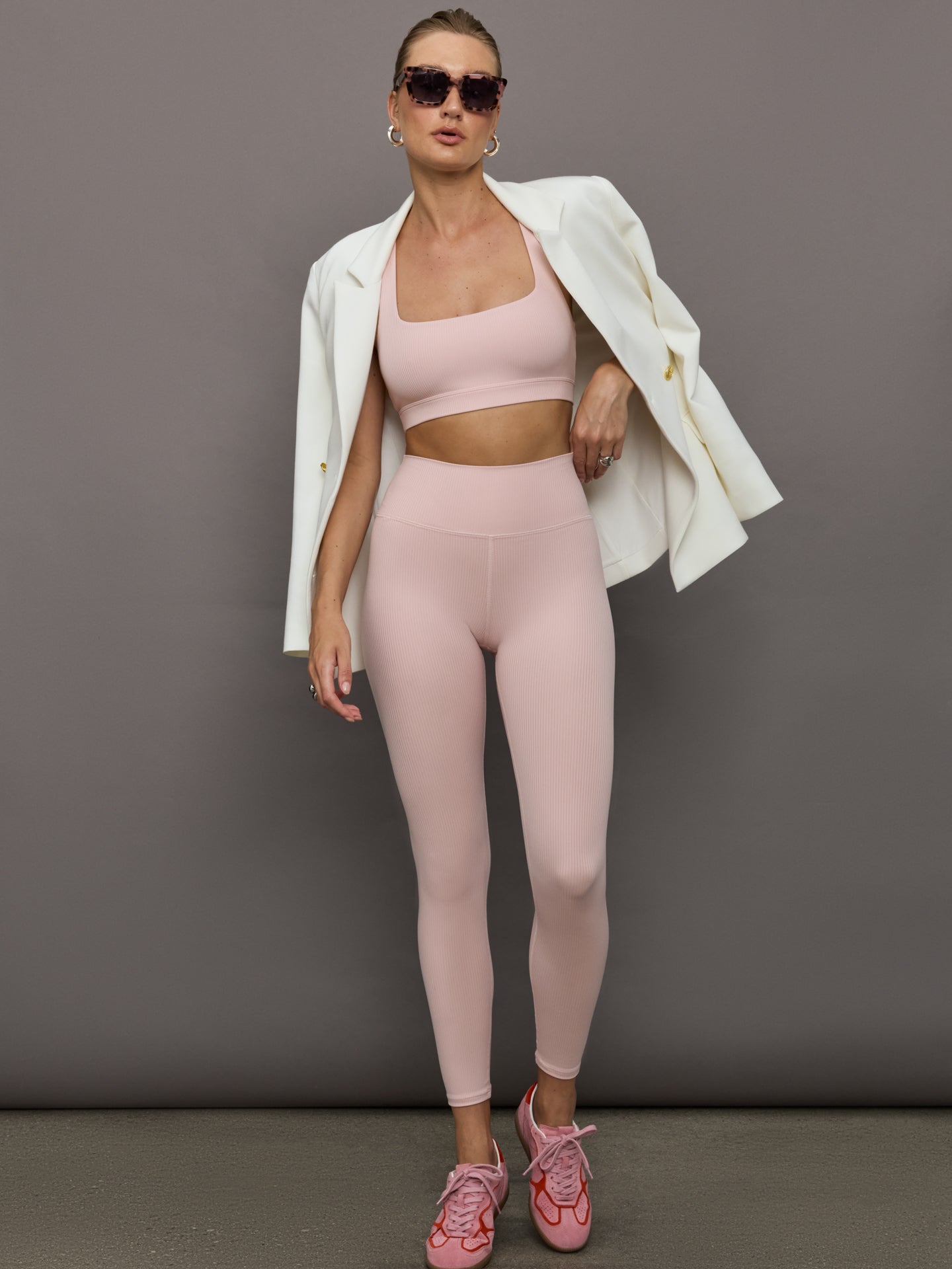 Carbon38 Racerback Bra in Ribbed Melt - Lotus