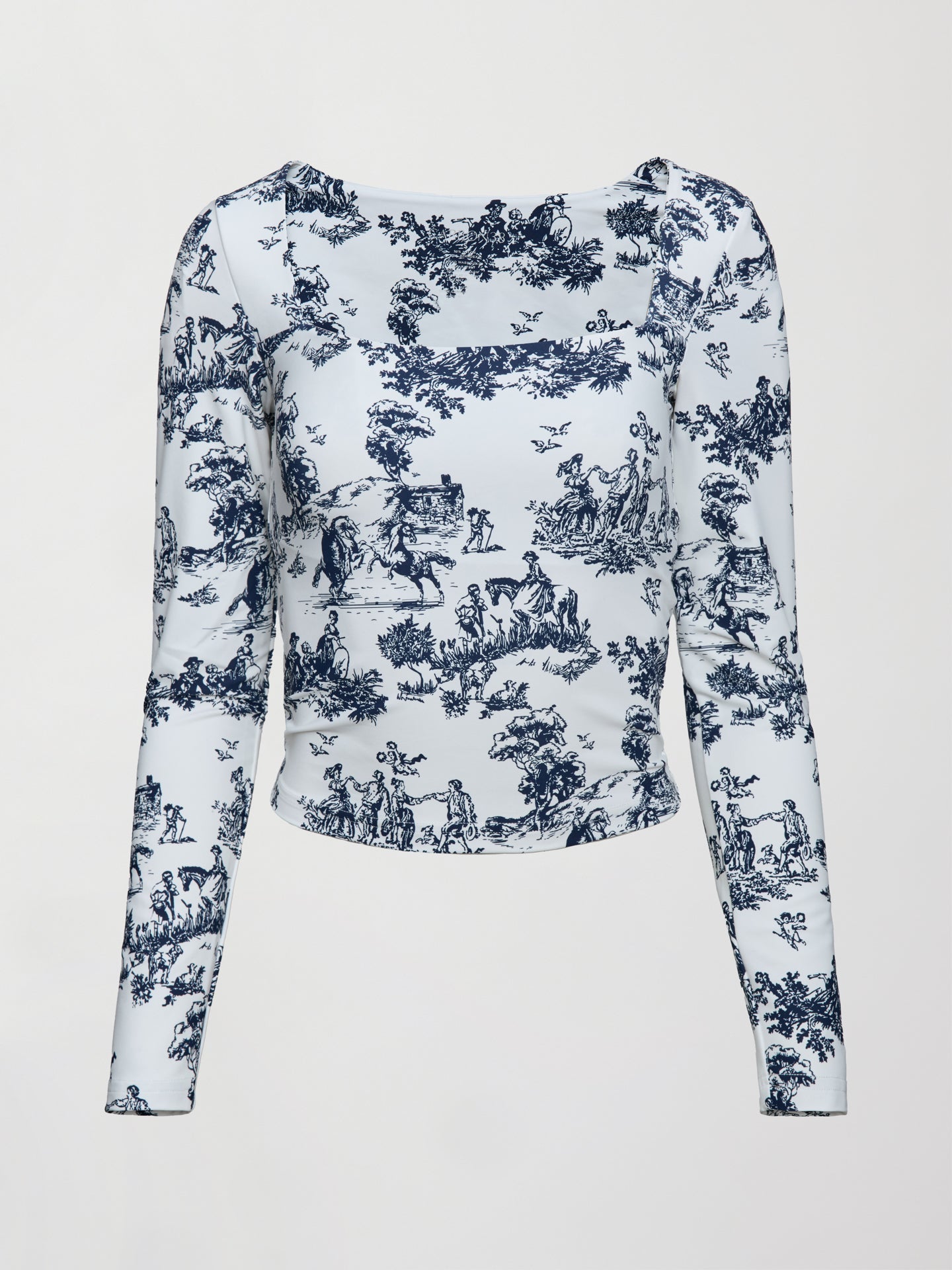 Carbon38 Toile Long Sleeve Top - Navy Toile