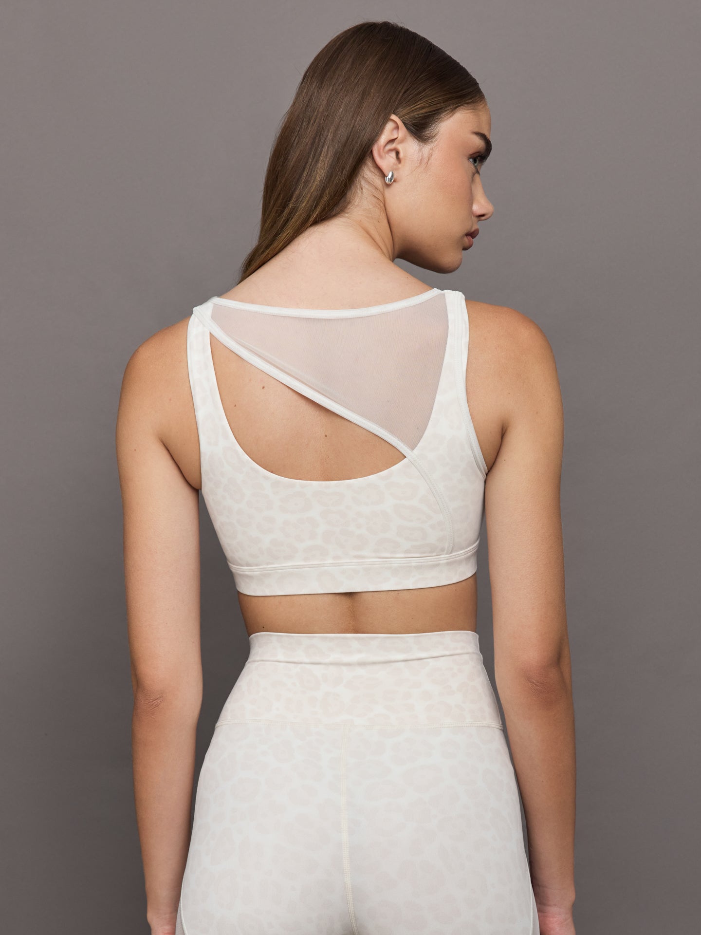Carbon38 Mesh Overlay Bra in Melt - Snow Leopard