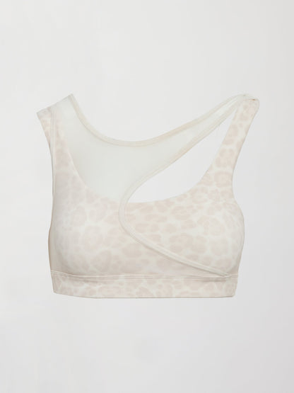 Carbon38 Mesh Overlay Bra in Melt - Snow Leopard