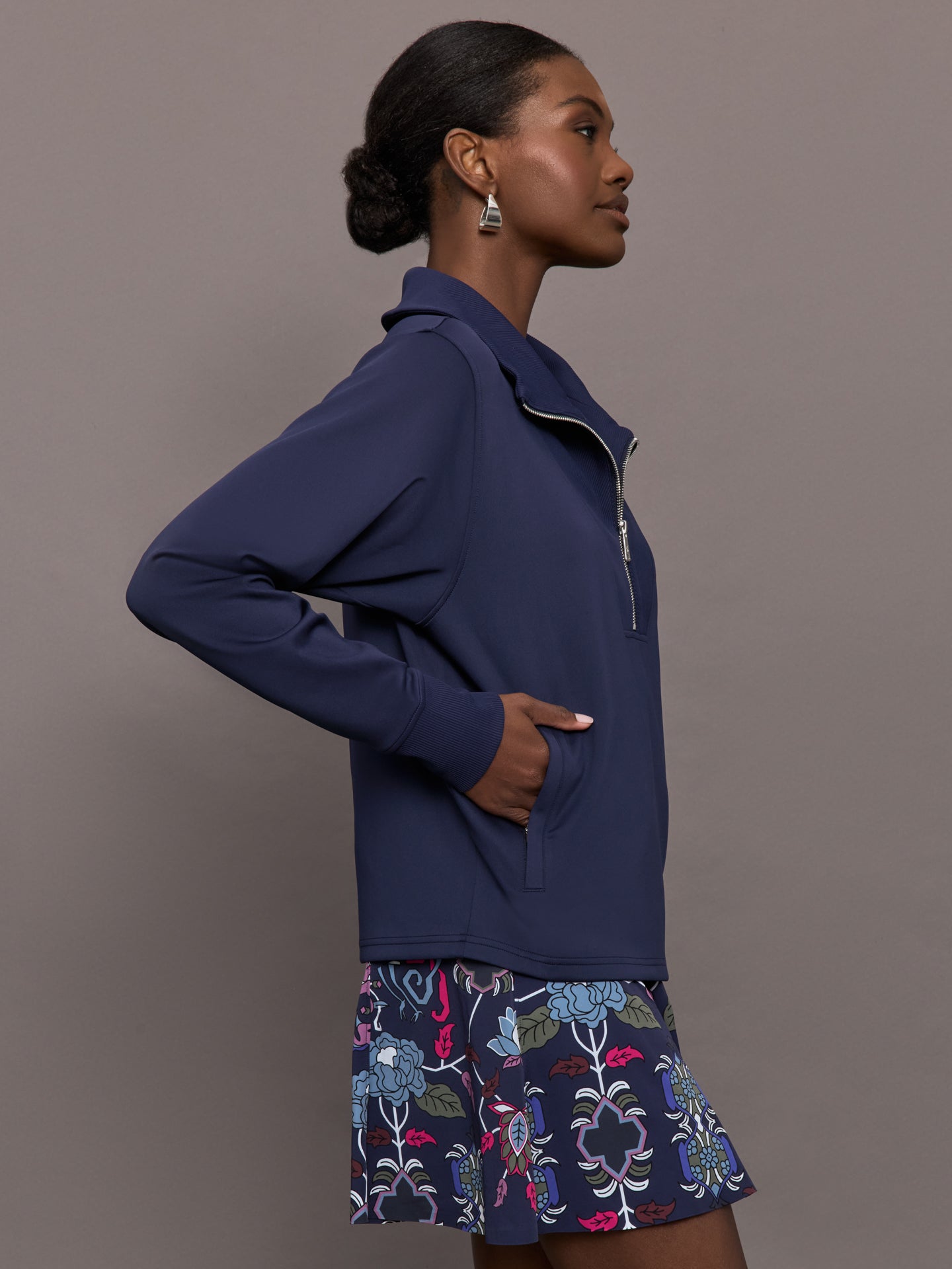 Carbon38 Wren 1/4 Zip - Maltese Blue
