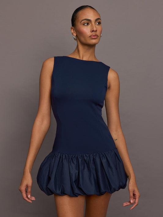 Carbon38 Drop Waist Bubble Dress - Navy