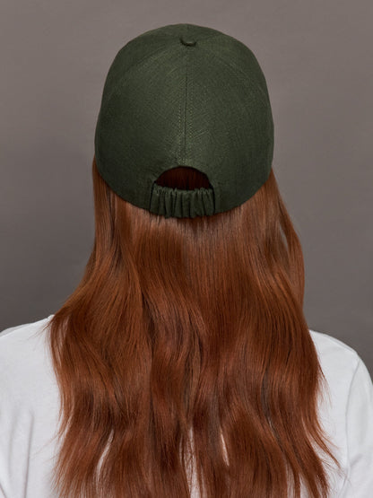 Carbon38 Lo Linen Baseball Cap - Olive