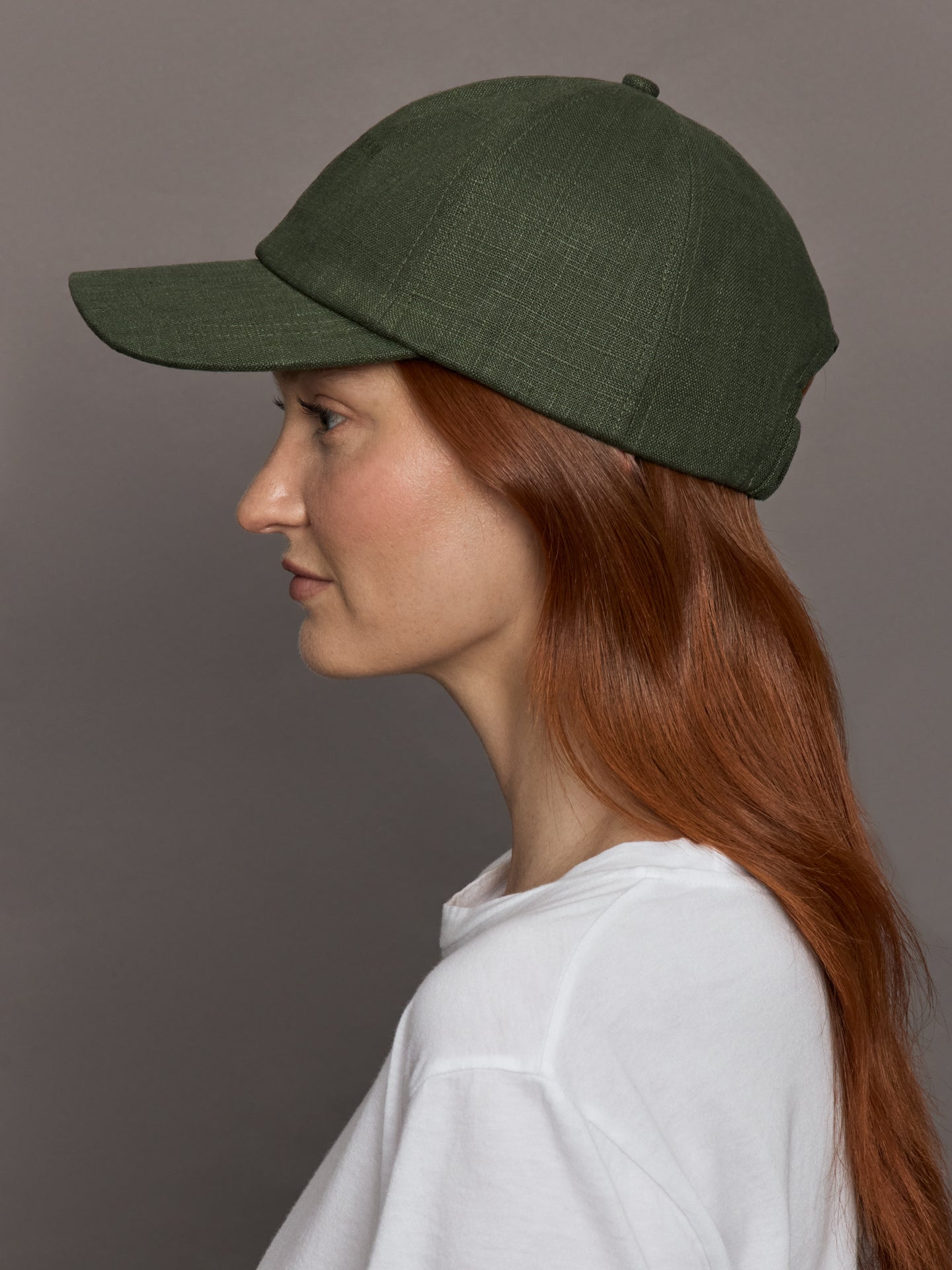 Carbon38 Lo Linen Baseball Cap - Olive