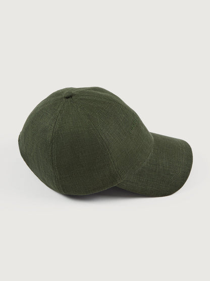 Carbon38 Lo Linen Baseball Cap - Olive