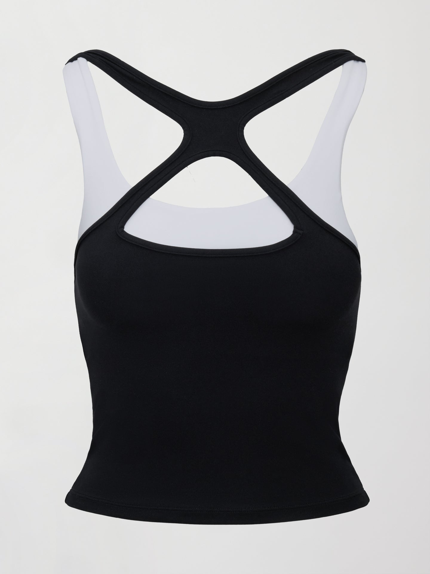 Carbon38 High Neck Cut Out Colorblock Tank in Melt - Black/White