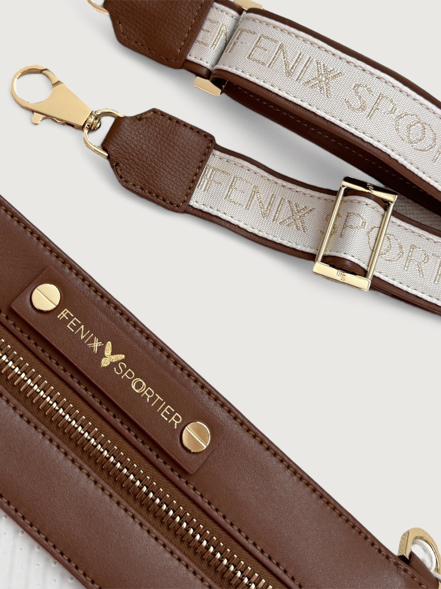 Carbon38 Front Row Bag - Tan Leather/Clear