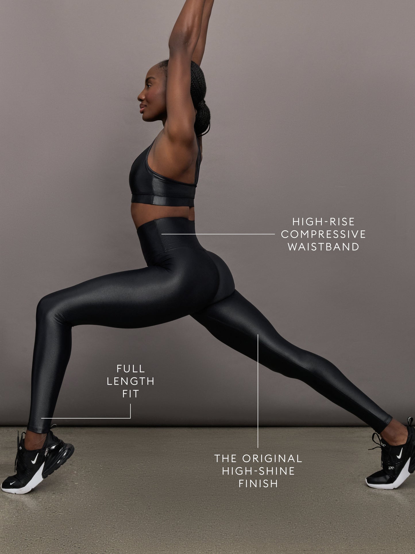 Carbon38 High Rise Full-Length Legging in Takara Shine - Black