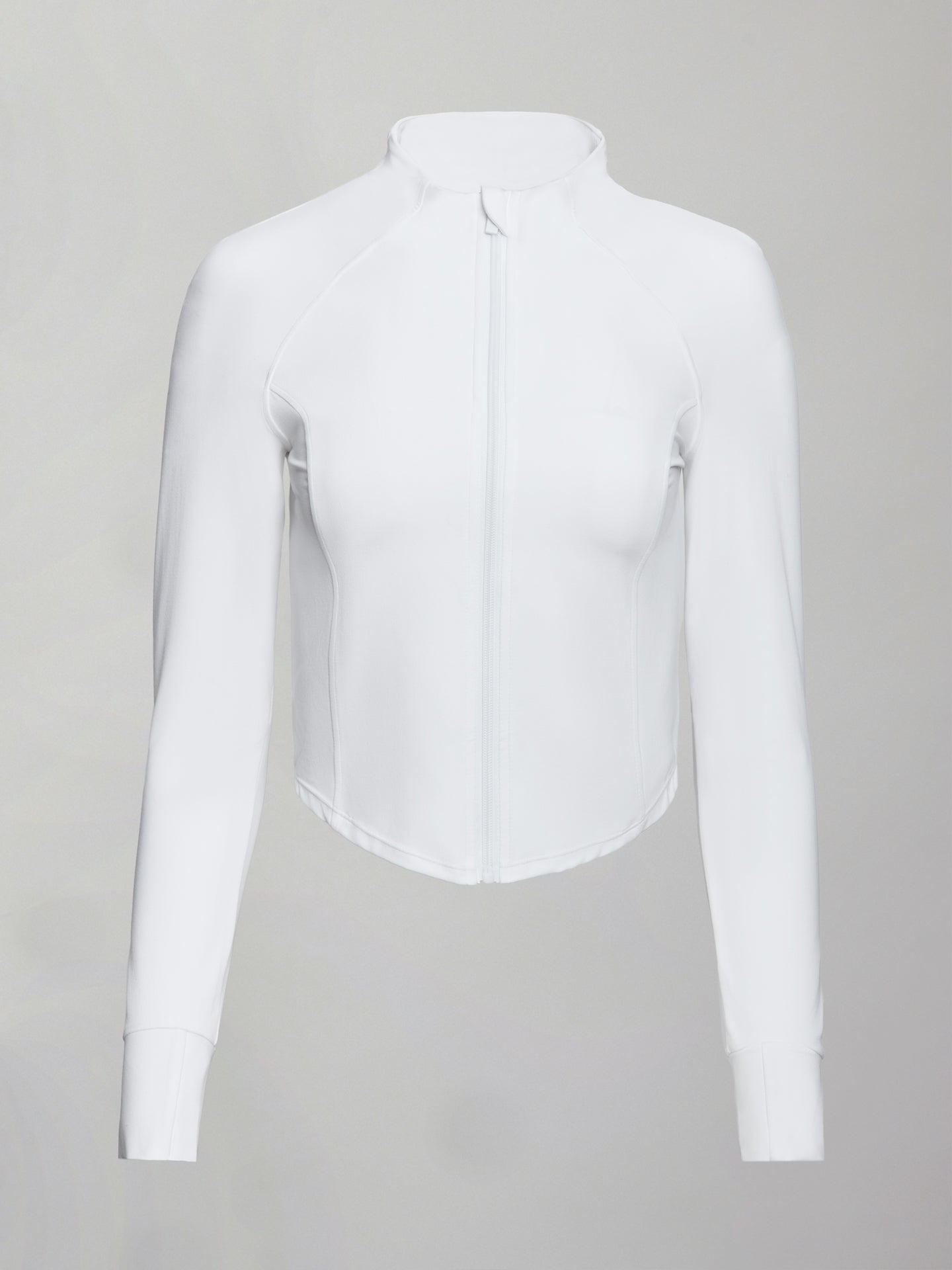 Carbon38 Mock Neck Corset Zip Top in Melt - White