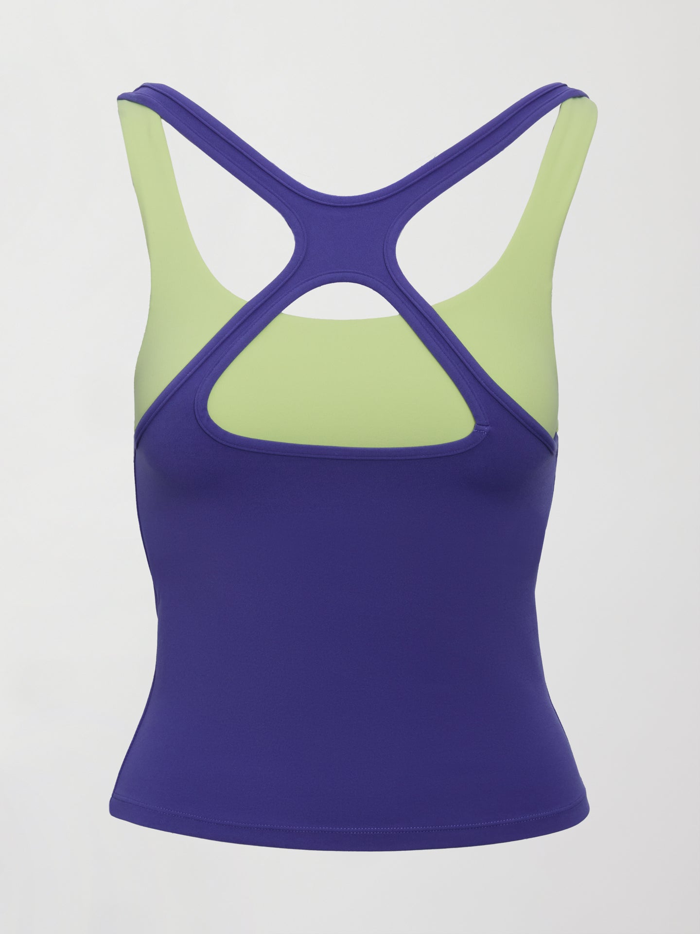 Carbon38 High Neck Cut Out Colorblock Tank in Melt - Future Dusk / Matcha