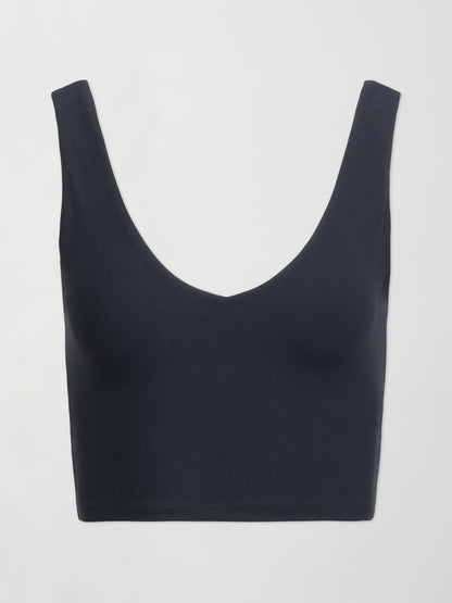 Carbon38 V-Neck Longline Bra in Melt - Black