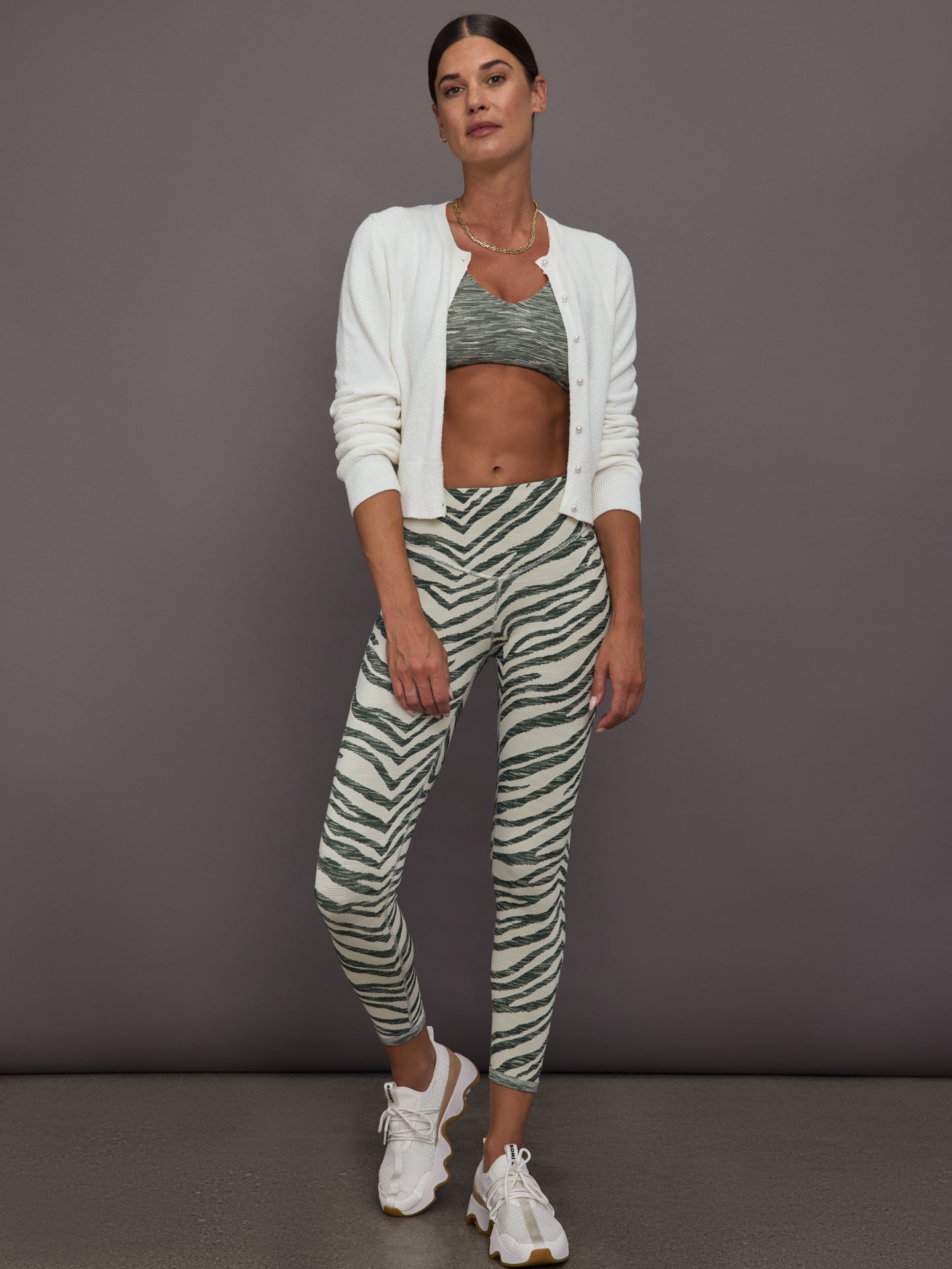 Carbon38 Reversible 25in High Midi Pant - Green