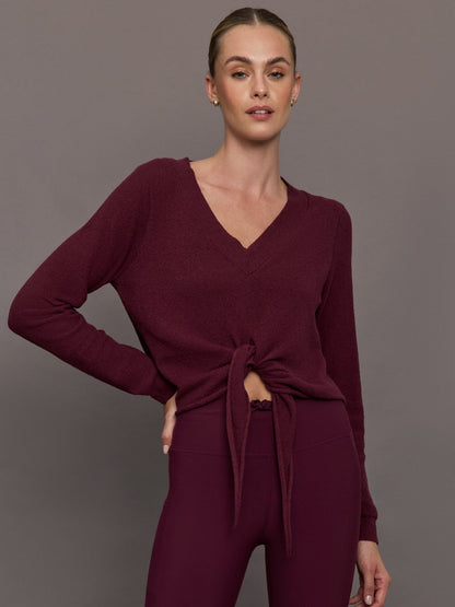 Carbon38 Knot Front Sweater - Fig