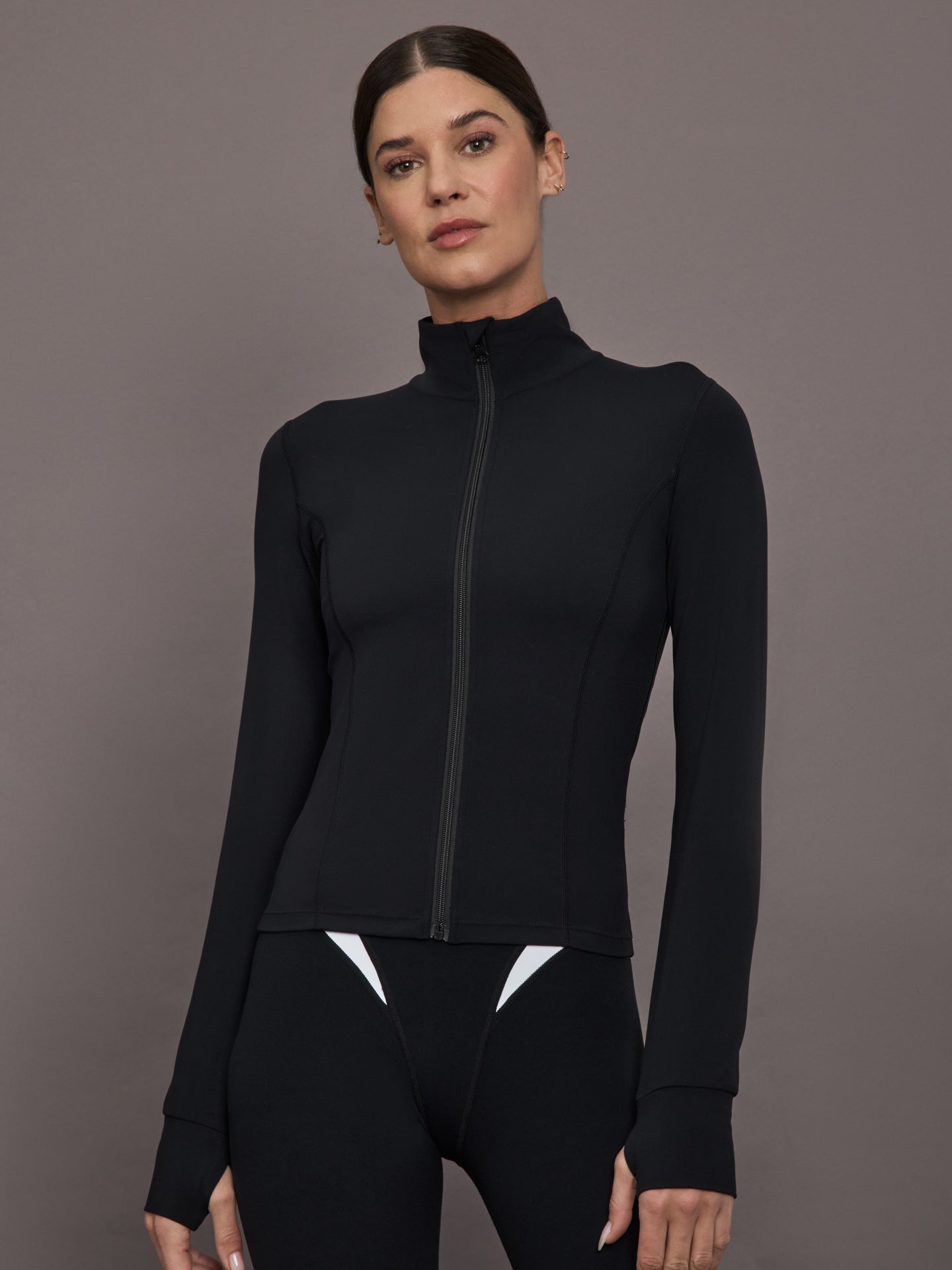 Carbon38 Full Zip Active Jacket in Melt - Black