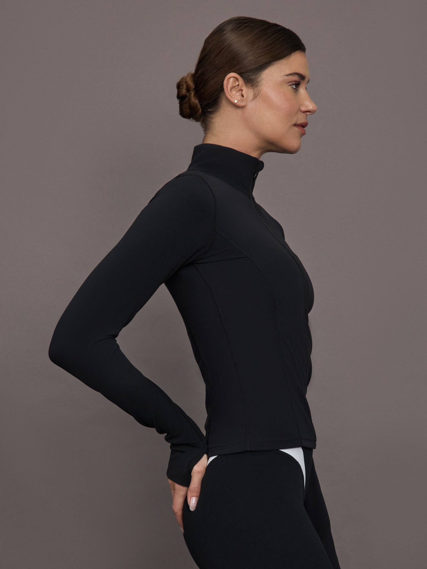 Carbon38 Full Zip Active Jacket in Melt - Black