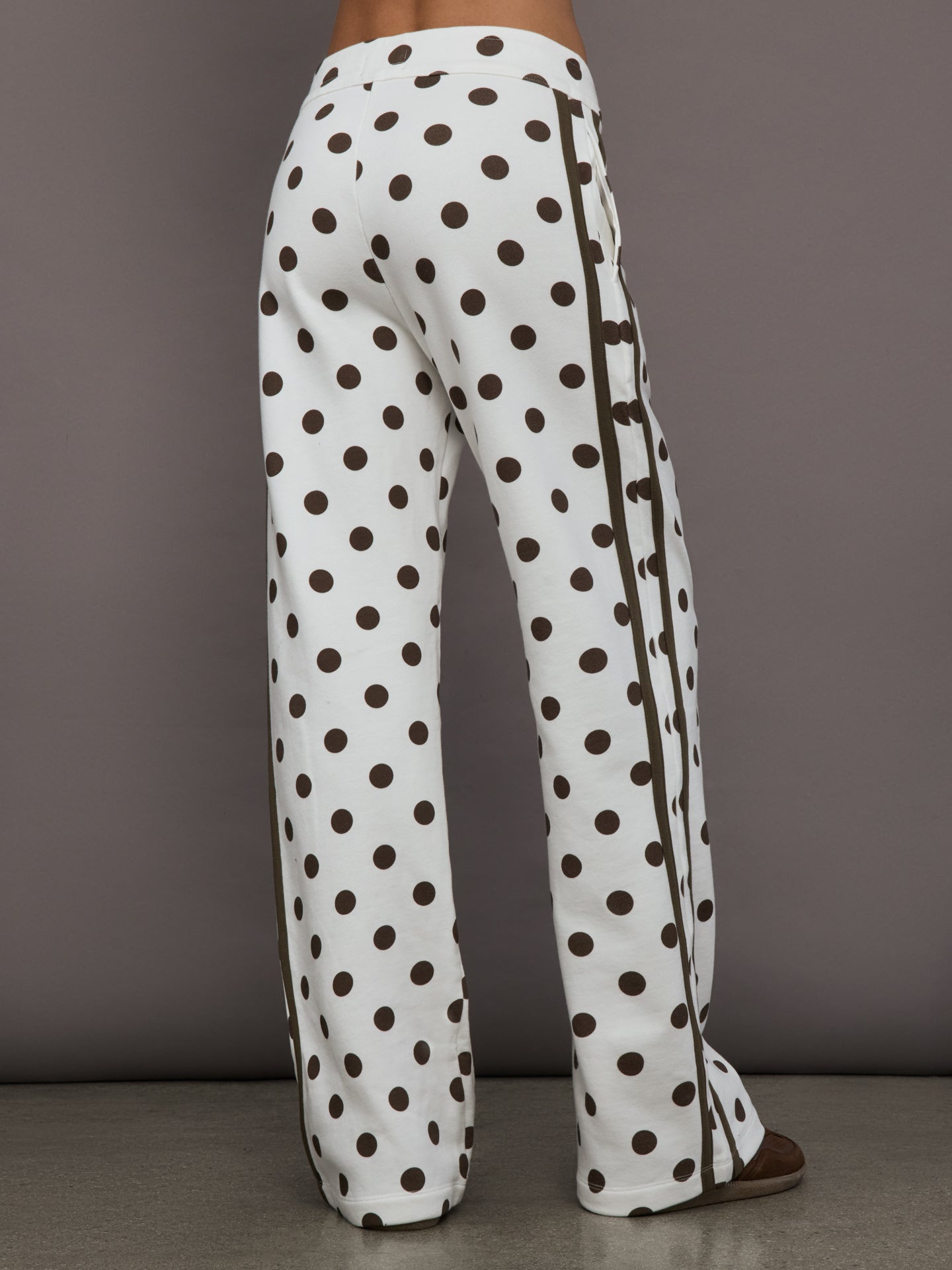 Carbon38 Polka Dot Track Pant - White/Carafe Polka Dot