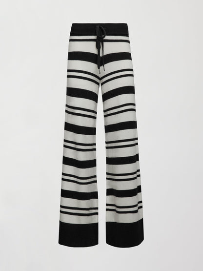 Carbon38 Striped Sweater Pant - Black/Cream