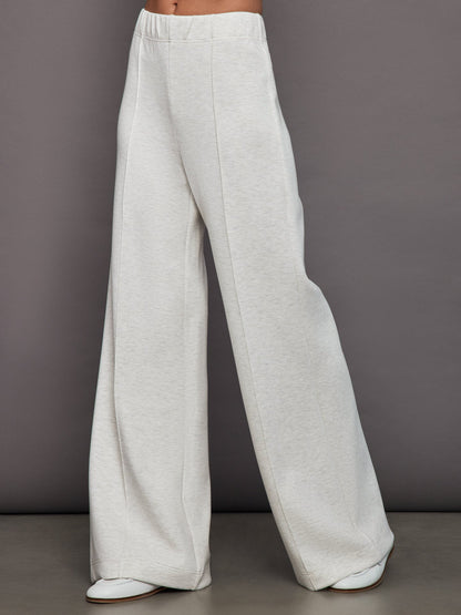 Carbon38 Pintuck Knit Pant in Interlock - Moonbeam Heather