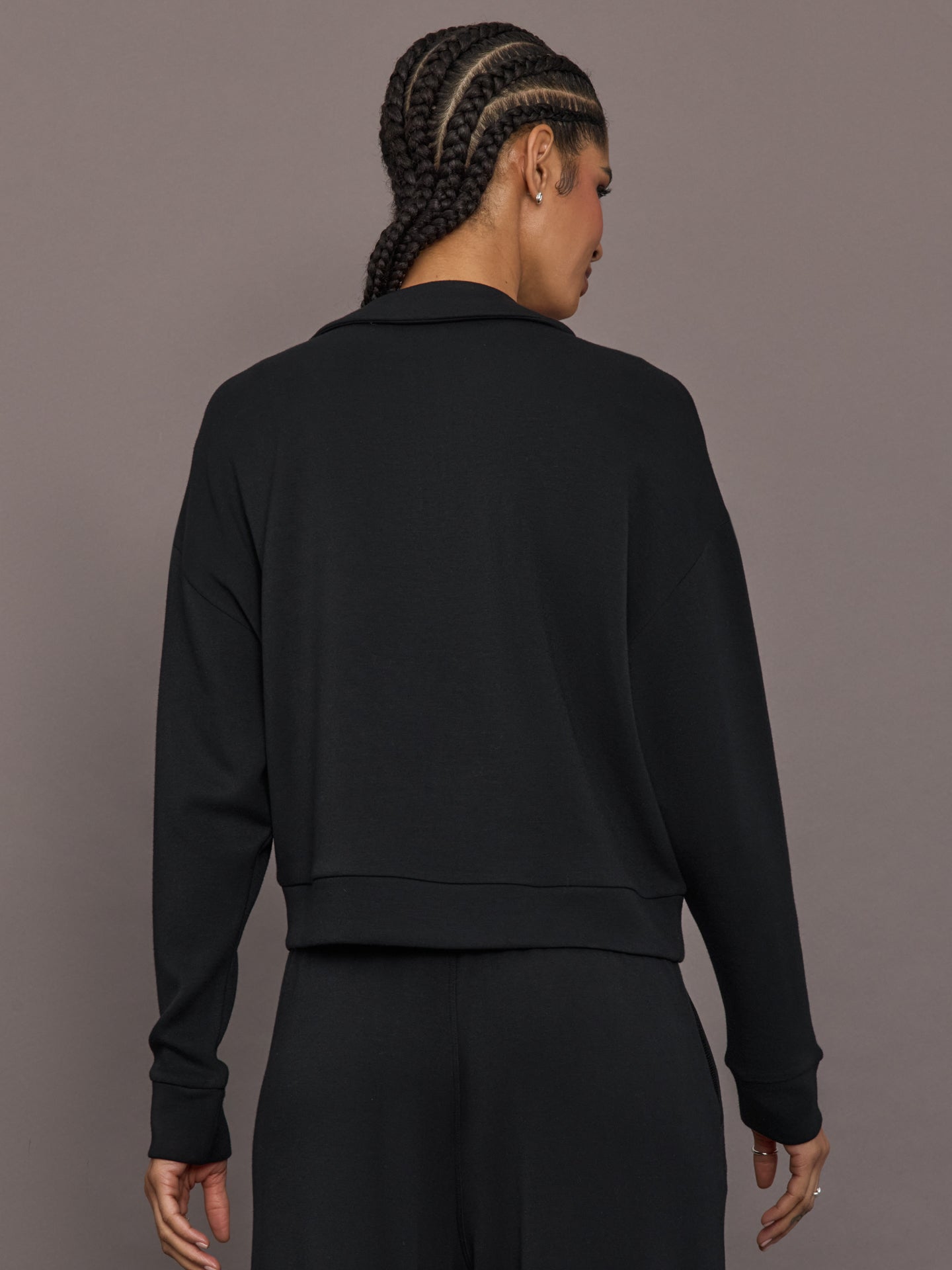 Carbon38 Half Zip Pullover in Interlock - Black