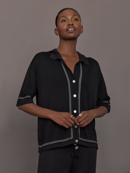 Carbon38 The Coco Knit Shirt - Ink