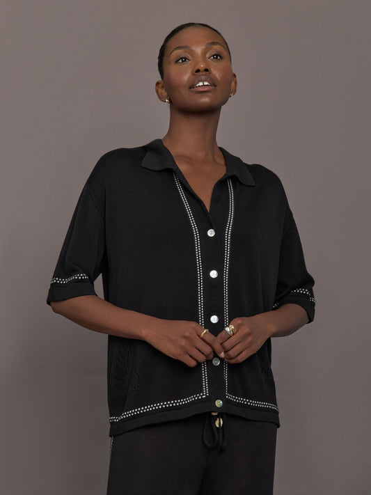 Carbon38 The Coco Knit Shirt - Ink