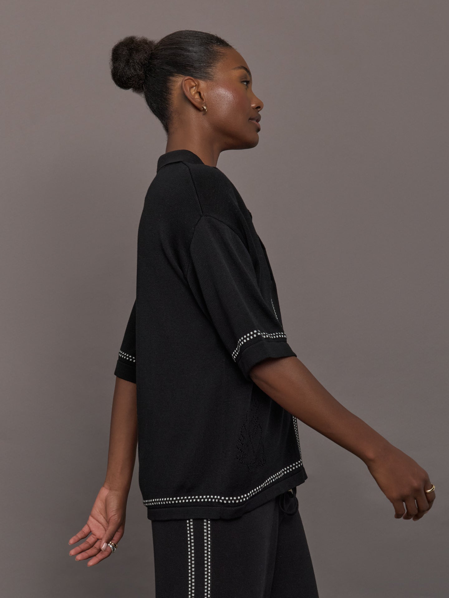 Carbon38 The Coco Knit Shirt - Ink