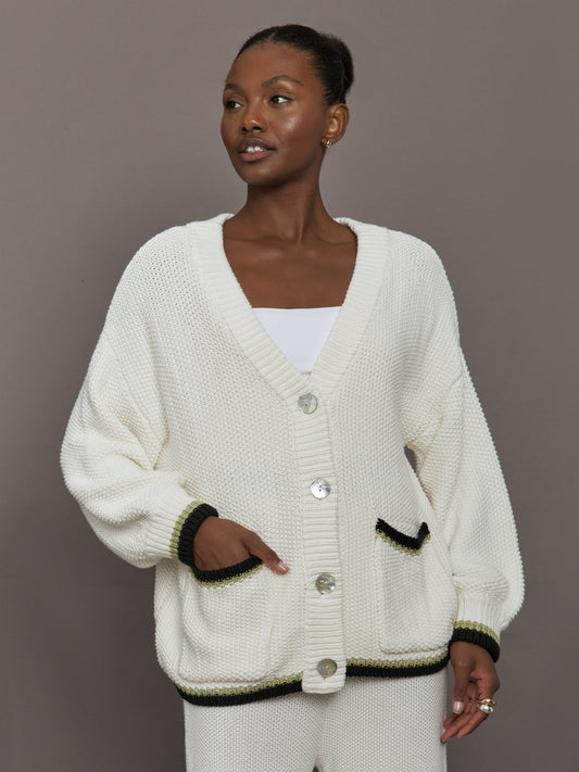 Carbon38 The Charli Knit Cardigan - Sea Salt