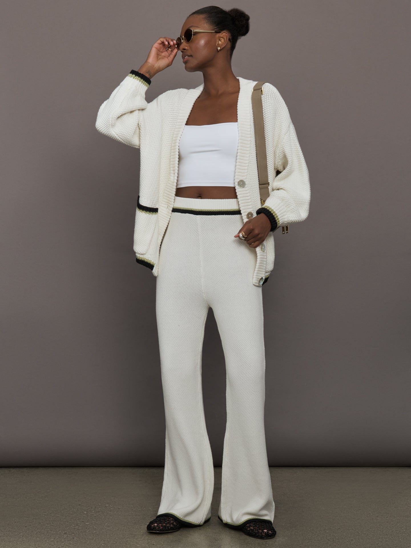 Carbon38 The Charli Knit Cardigan - Sea Salt