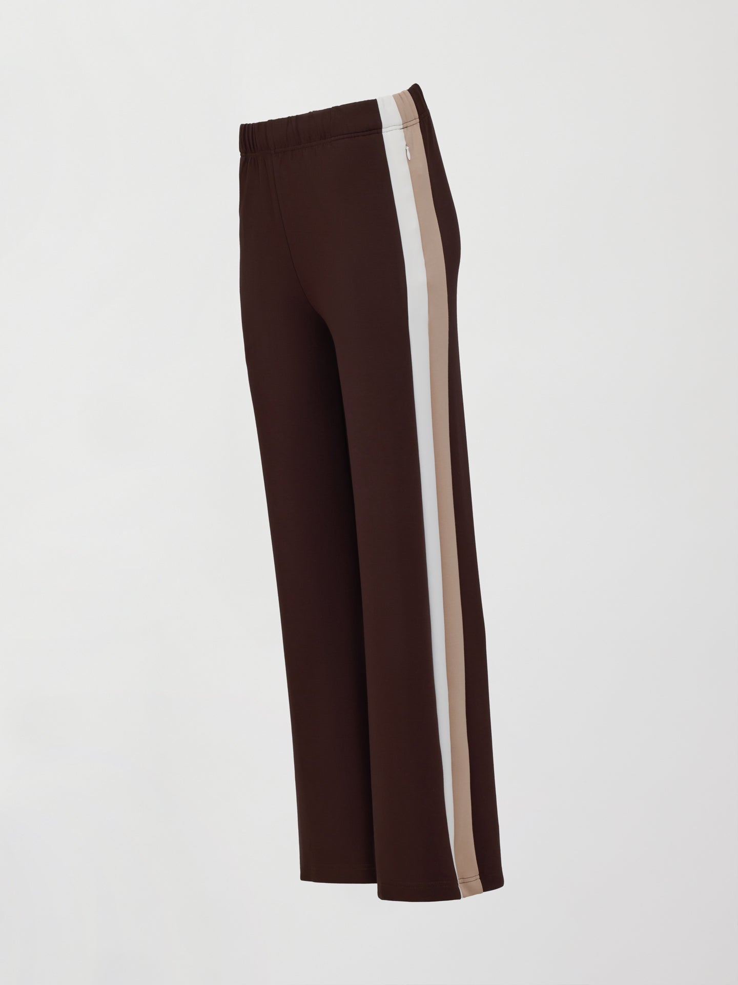 Carbon38 Wide Leg Track Pant in Scuba - Chocolate Torte