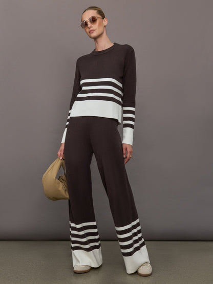 Carbon38 Striped Sweater - Chocolate Torte / Off White