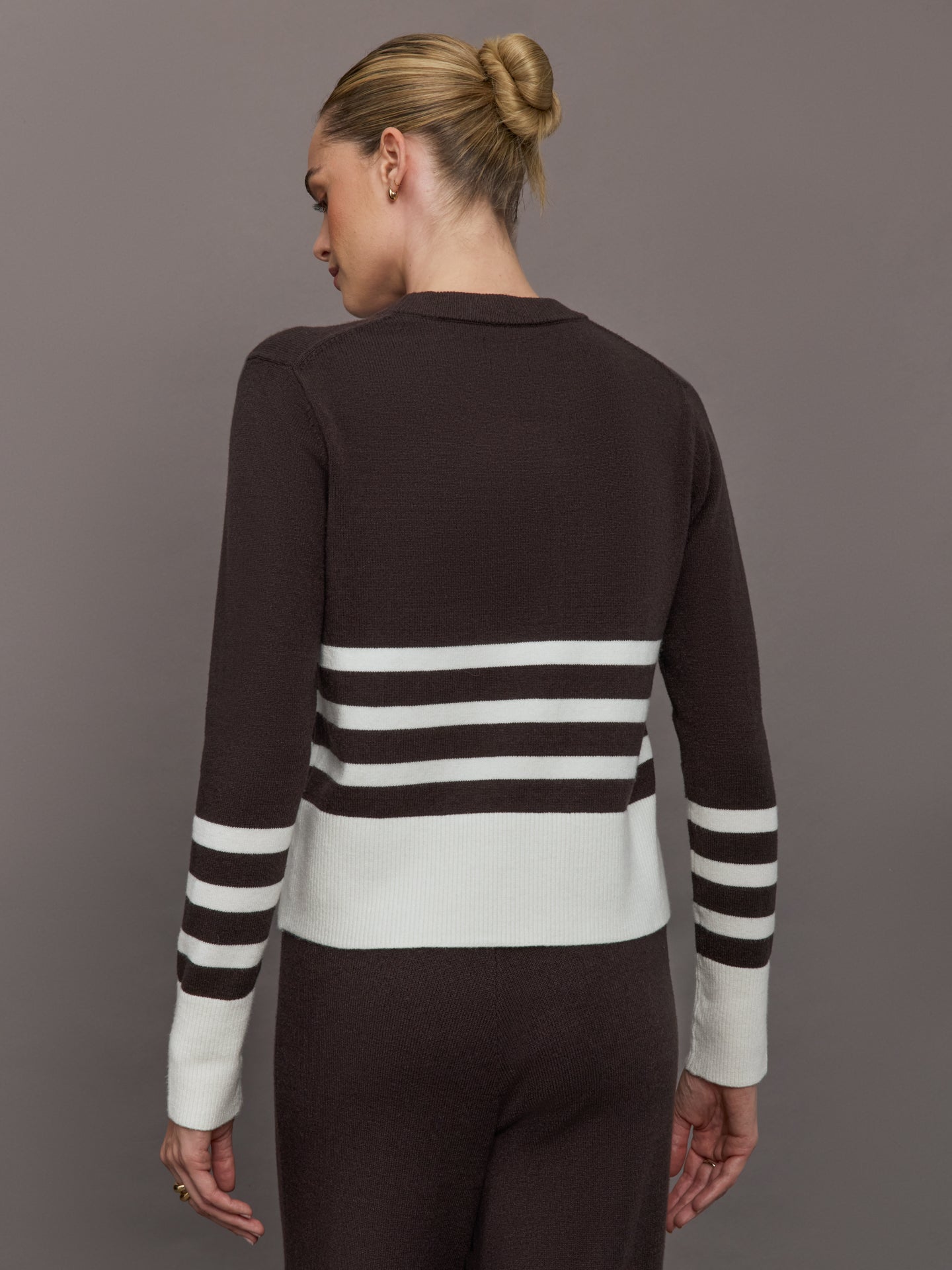 Carbon38 Striped Sweater - Chocolate Torte / Off White