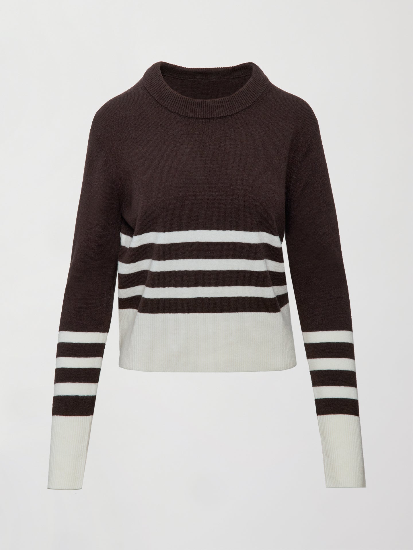 Carbon38 Striped Sweater - Chocolate Torte / Off White