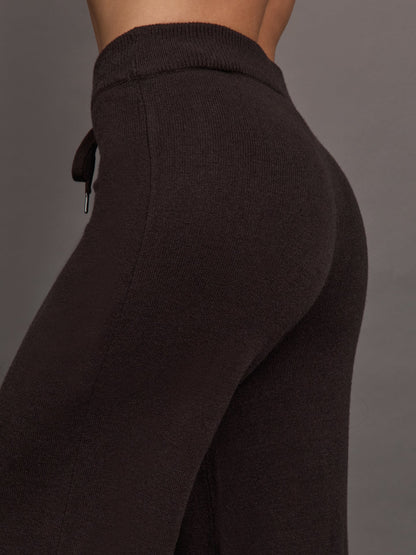 Carbon38 Striped Sweater Pant - Chocolate Torte / Off White