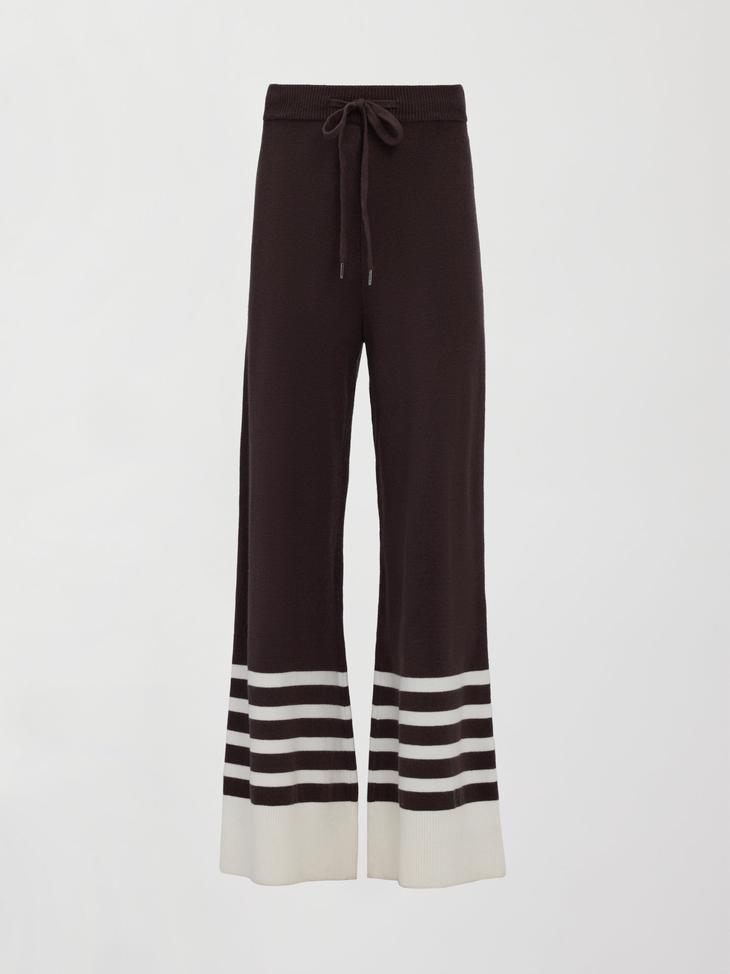 Carbon38 Striped Sweater Pant - Chocolate Torte / Off White