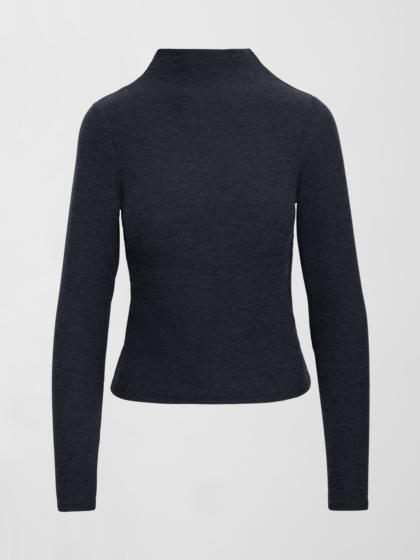 Carbon38 Mock Neck Long Sleeve in Soft Luxe - Heather Black