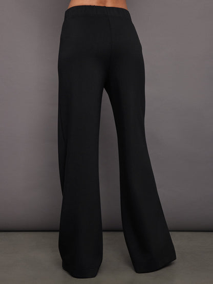 Carbon38 Pintuck Knit Pant in Interlock - Black